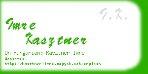 imre kasztner business card